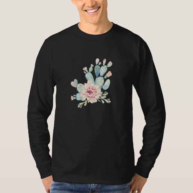 Camiseta Cactus Plant Blooming Pear Rápidamente Cactus Bota (Anverso)