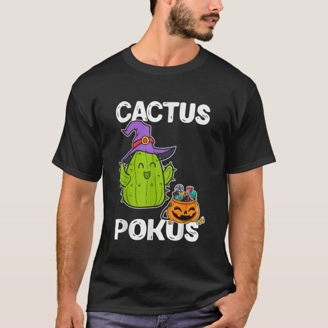 Camiseta Cactus Pokus Halloween Calabaza Cute Cactus C (Anverso)