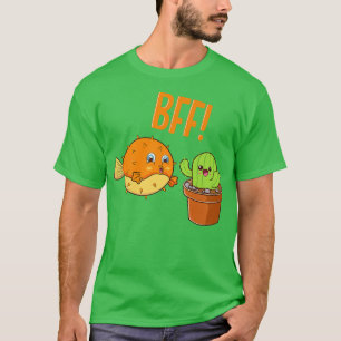 Camiseta Cactus & Puffer Fish BFF Funny Bestie Kawaii Frien