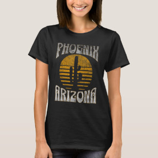 Camiseta Cactus Retro Sunset Outdoor Phoenix Arizona Desert