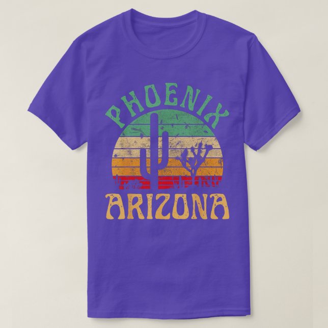 Camiseta Cactus Retro Sunset Outdoor Phoenix Arizona Desert (Diseño del anverso)