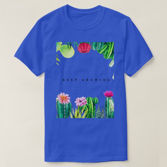Camiseta Cactus Seguir creciendo el diseño (Diseño del anverso)