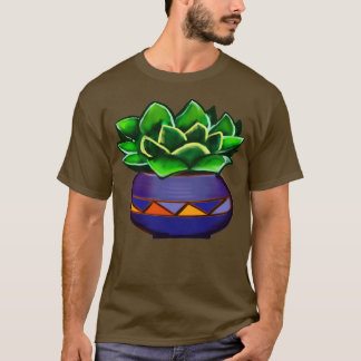 Camiseta cactus succulents en pott ornamental antiguo