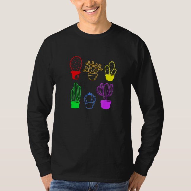 Camiseta Cactus Suculento Orgullo Planta Arcoiris Sutil Lgb (Anverso)