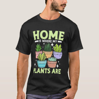 Camiseta Cactus Suculento Planta en Maceta Jardinería Hogar