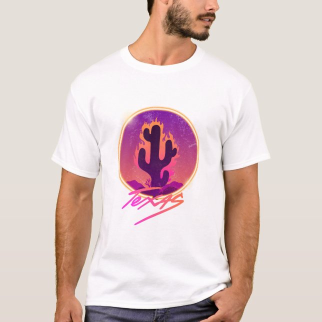 CAMISETA CACTUS SUNSET NEON  (Anverso)