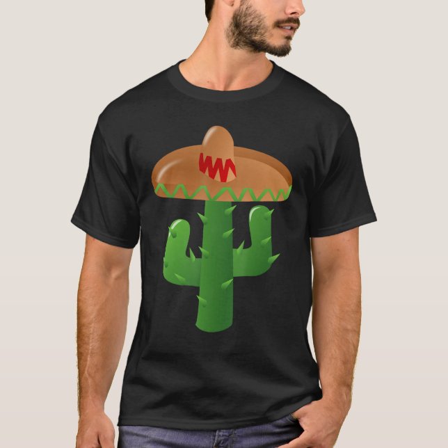 CAMISETA CACTUS TEE CACTUS WEARING A SOMBRERO WESTERN CACTI (Anverso)