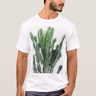Camiseta Cactus verdes: fondo blanco Minimalista