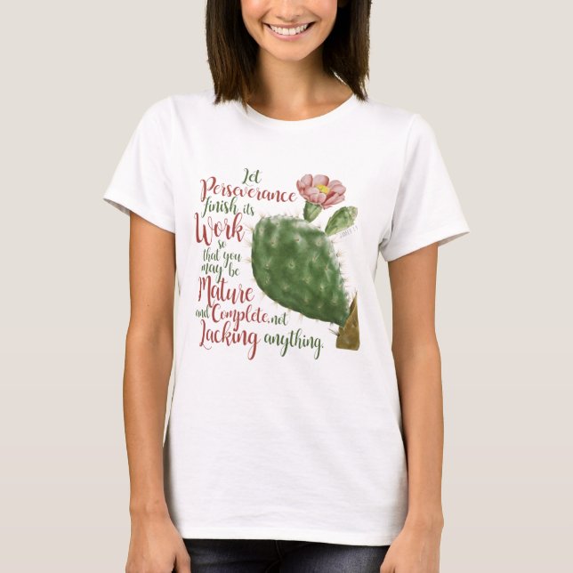 Camiseta Cactus vintage de J P Redouté ilustrado (Anverso)