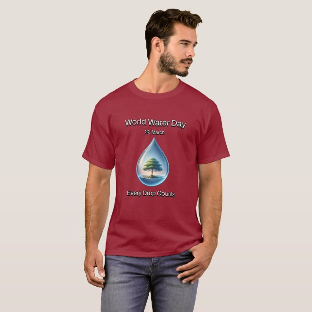 Camiseta Cada Caída Cuenta. Día Mundial del Agua. (Anverso completo)