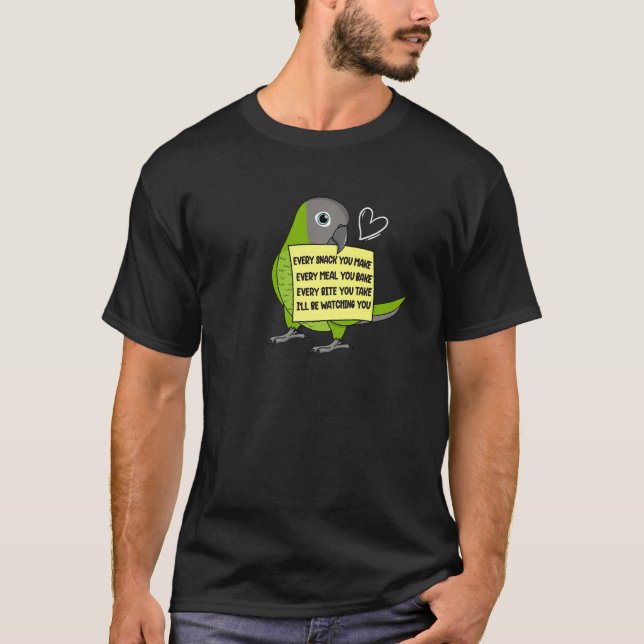 Camiseta Cada comida o mordedura Dusky cabeza Conure Par (Anverso)