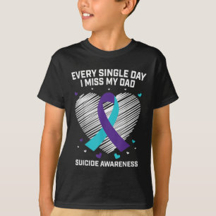 Camiseta Cada Día Extraño a Mi Papá Conciencia sobre el Sui