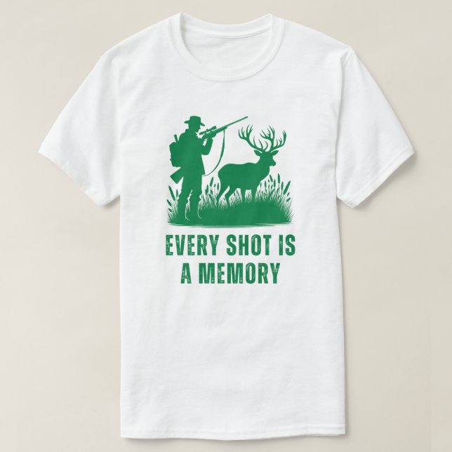 Camiseta Cada disparo es una memoria | Caza de venados (Diseño del anverso)