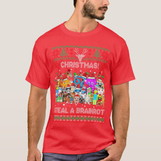 Camiseta Cada divertida Navidad italiana Brainrot para niño