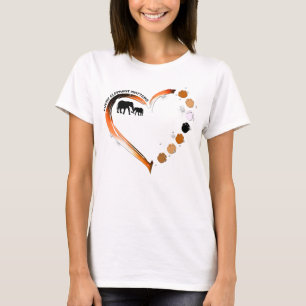 Camiseta Cada Elefante Importa Corazón Dorado Patas de Elef