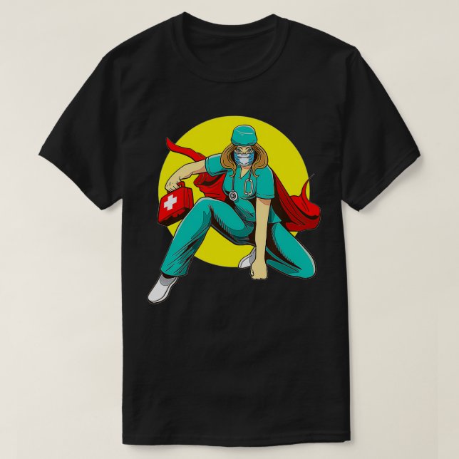 Camiseta Cada enfermera es una superheroína en el regalo de (Diseño del anverso)