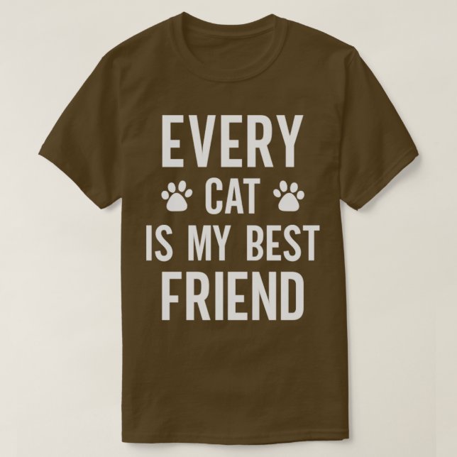 Camiseta Cada Gato Es Mi Mejor Amigo (Diseño del anverso)