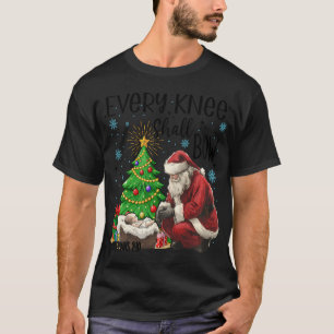 Camiseta Cada Knee Se Inclinará El Bebé Jesús Arrojando San