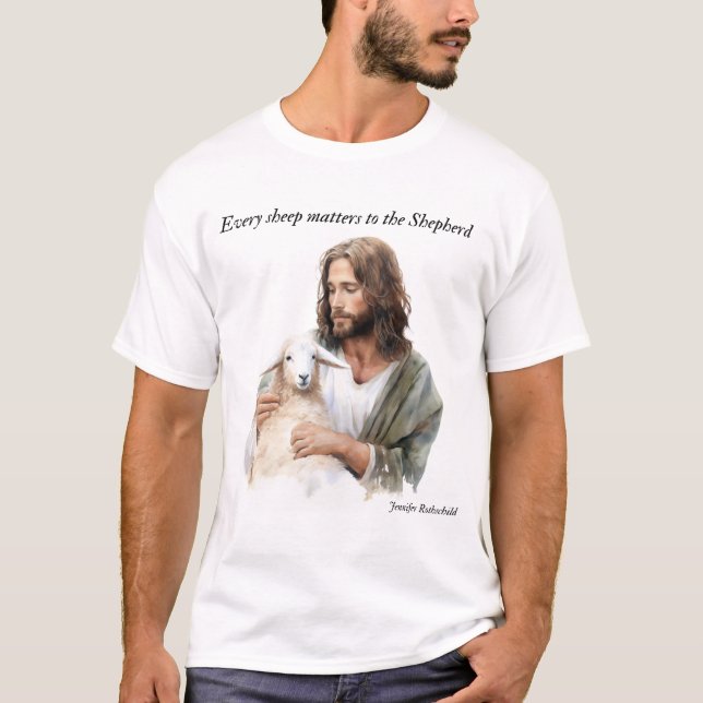 Camiseta Cada oveja importa para el pastor (Anverso)