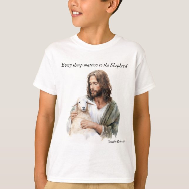 Camiseta Cada oveja importa para el pastor (Anverso)