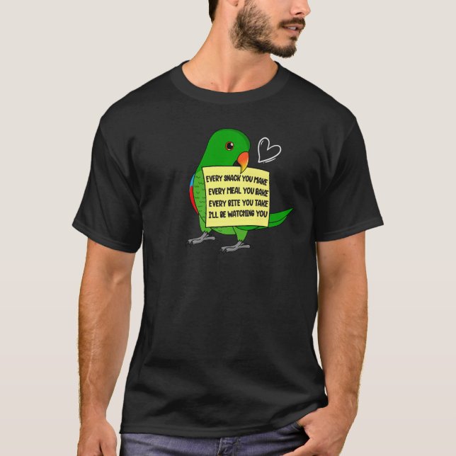 Camiseta Cada refrigerio o mordedura I macho Eclectus Parro (Anverso)