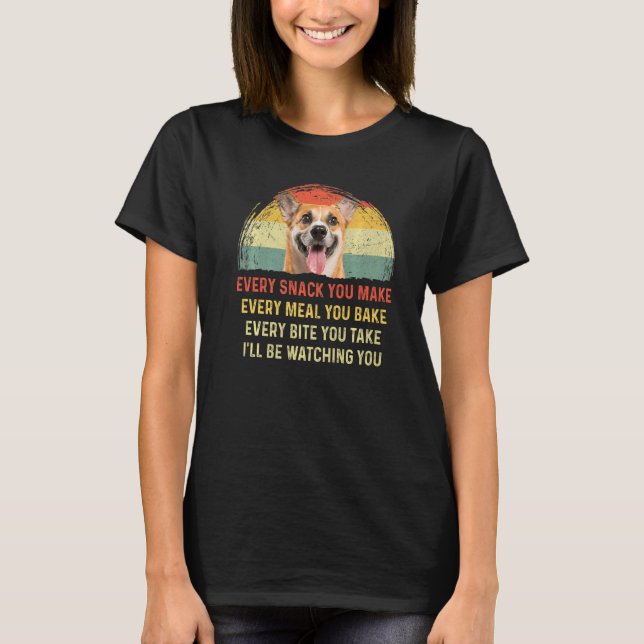 Camiseta Cada refrigerio que haces retro al perro de Corgi (Anverso)