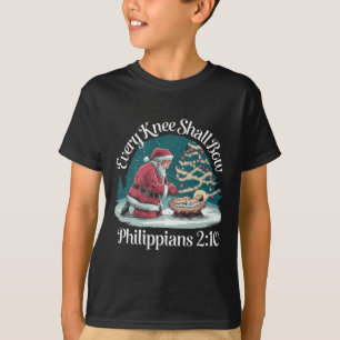 Camiseta Cada Rodilla Se Arrojará Jesús Santa Navidad Crist
