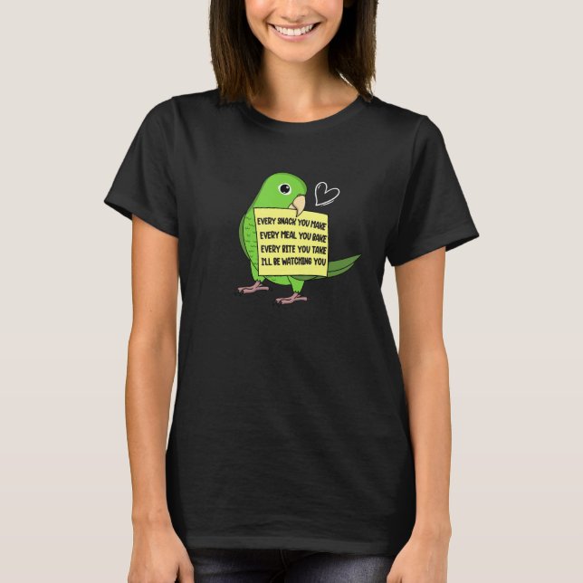 Camiseta Cada snack comida o bocado que como loro verde peq (Anverso)