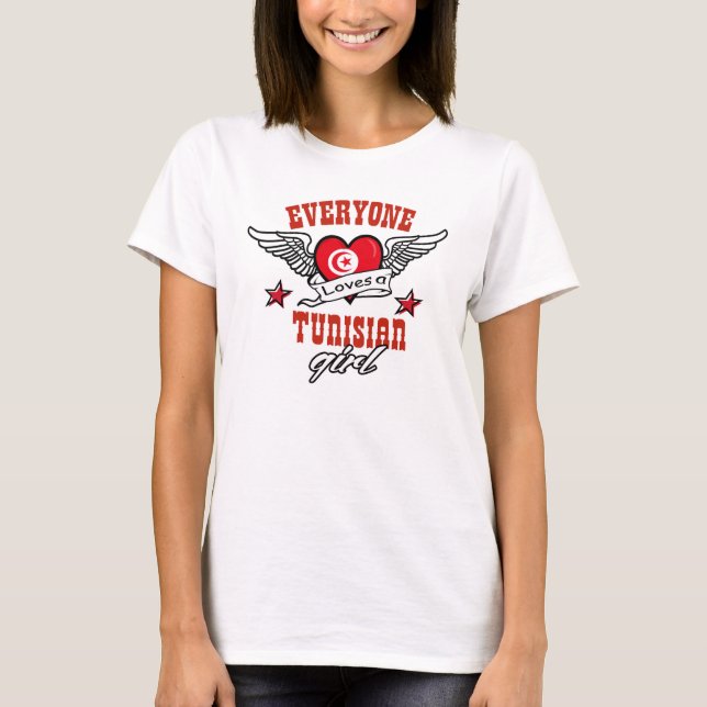 Camiseta Cada uno ama a un chica tunecino (Anverso)