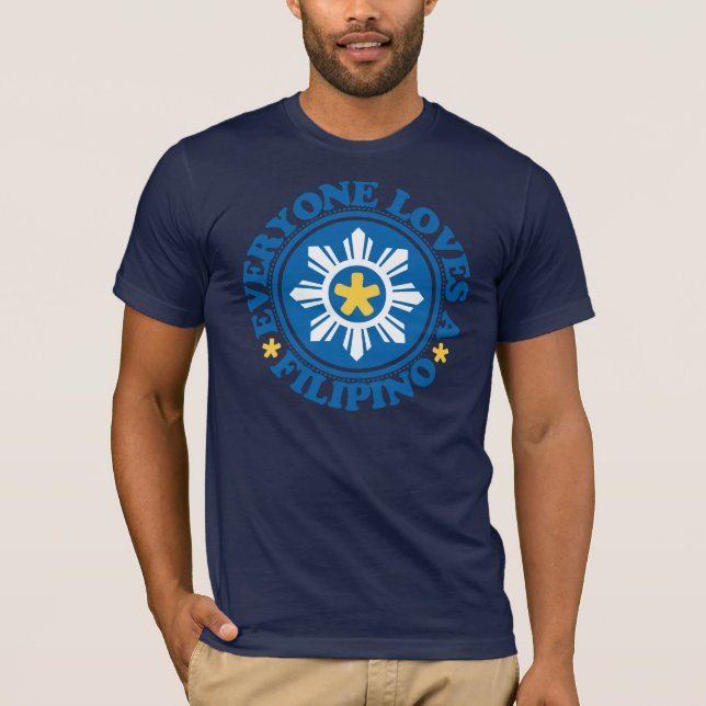 Camiseta Cada uno ama a un filipino - azul (Anverso)