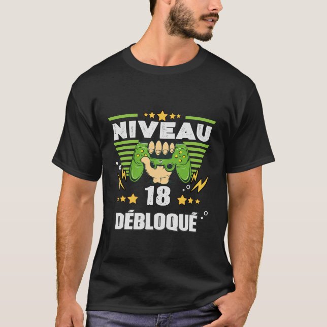 Camiseta Cadeau 18 años Gamer Niveau 18 (Anverso)