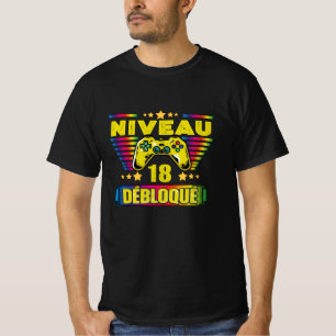 Camiseta Cadeau 18 años Gamer Niveau 18
