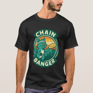 Camiseta Cadena Banger Gato Gráfico Retro Disc Golf