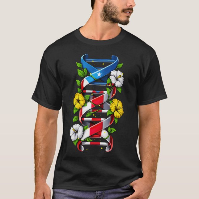 Camiseta Cadena de ADN Boricua de Puerto Rico (Anverso)