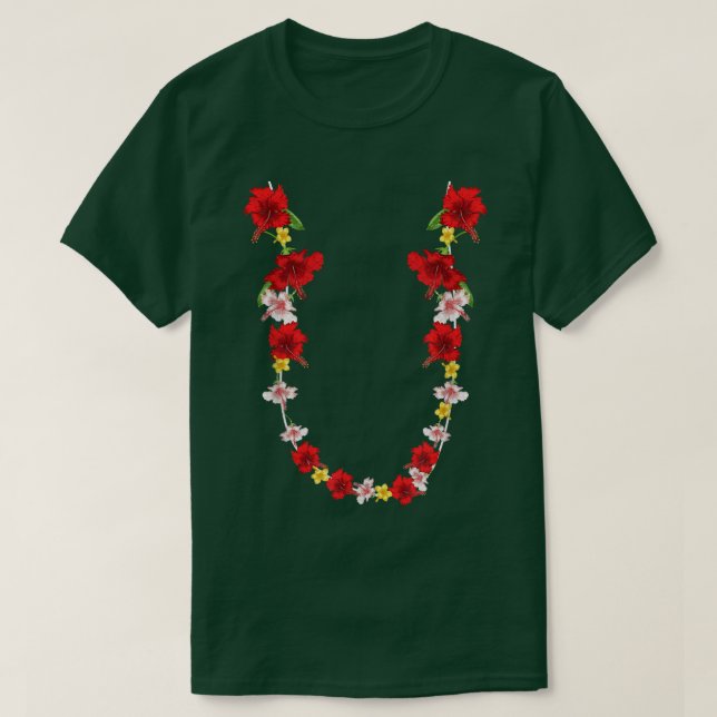 Camiseta Cadena de flores hawaianas Tropical Summer Floral  (Diseño del anverso)