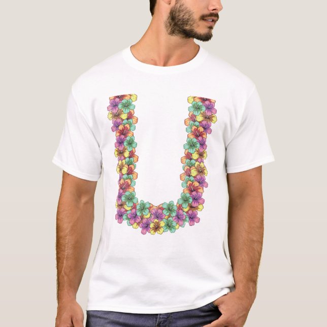 Camiseta Cadena de flores hawaianas tropicales (Anverso)