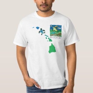 Camiseta Cadena de islas Hawái - Tortuga de la bahía de Han