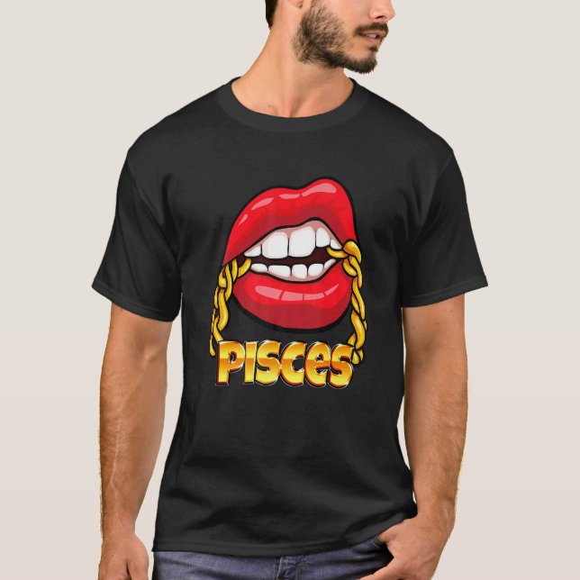Camiseta Cadena de labios rojos de la Reina Negra Pisces Zo (Anverso)
