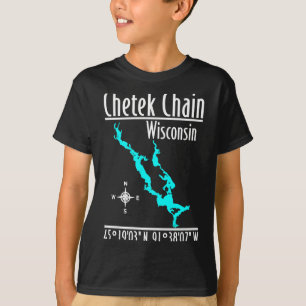 Camiseta Cadena de lagos moderna de Chetek - Wisconsin