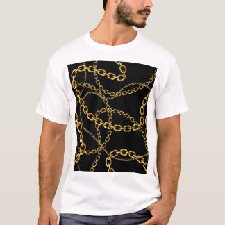 Camiseta Cadena dorada perfecta, patrón elegante.