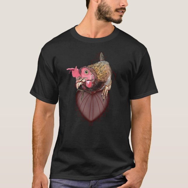 Camiseta Cadenas de corazón para el sacrificio de pollo (Anverso)