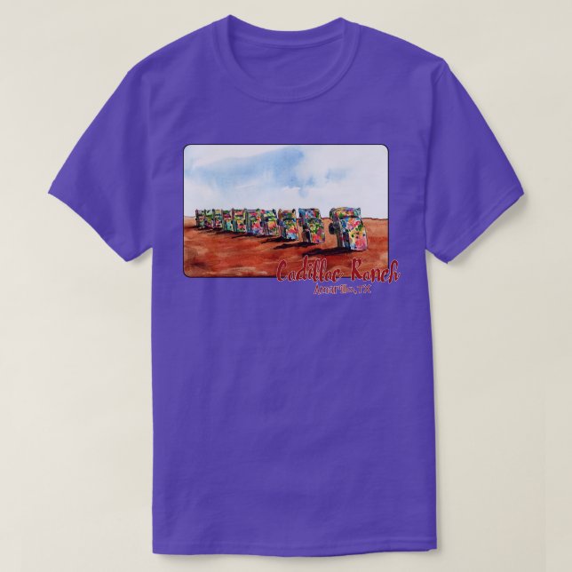 Camiseta Cadillac Ranch Amarillo Texas (Diseño del anverso)