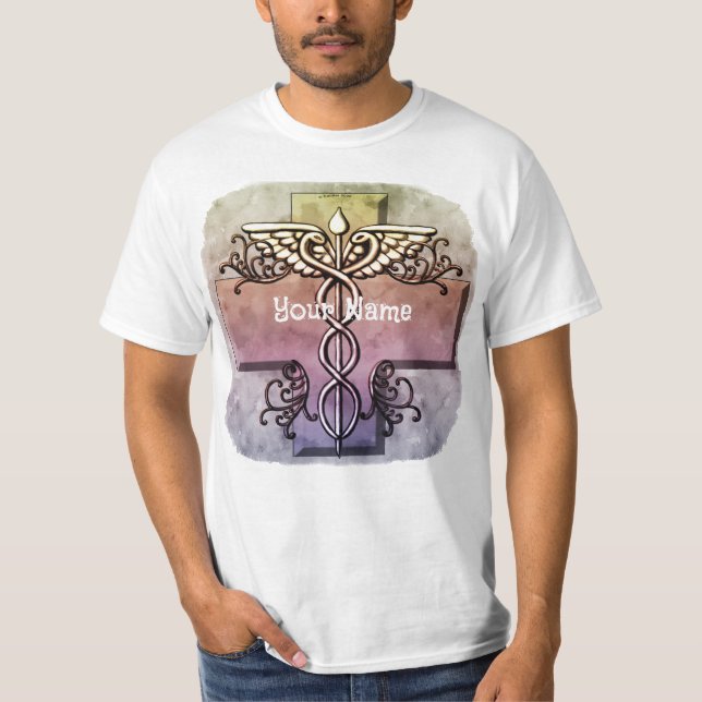 Camiseta Caduceo de Cruz Pastel (Anverso)