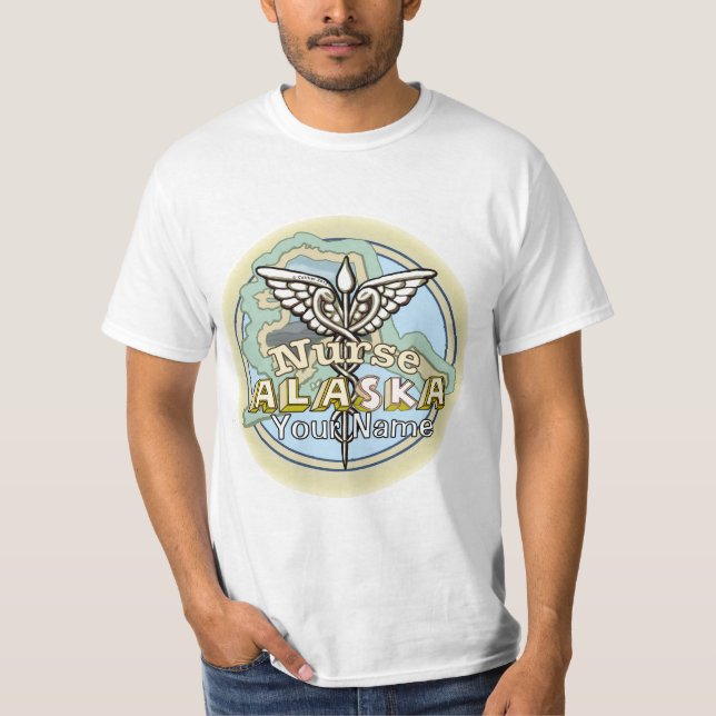 Camiseta Caduceo de Enfermera de Alaska (Anverso)