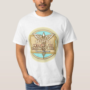 Camiseta Caduceo de enfermera de Dakota del Norte