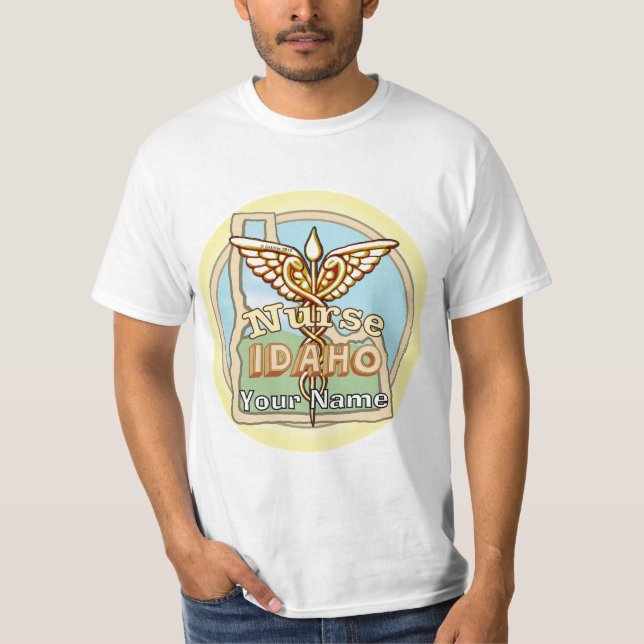 Camiseta Caduceo de Enfermera de Idaho (Anverso)