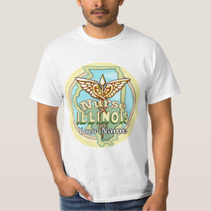 Camiseta Caduceo de Enfermera de Illinois