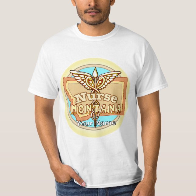 Camiseta Caduceo de enfermera de Montana  (Anverso)