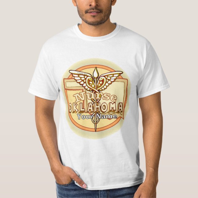 Camiseta Caduceo de Enfermera de Oklahoma (Anverso)