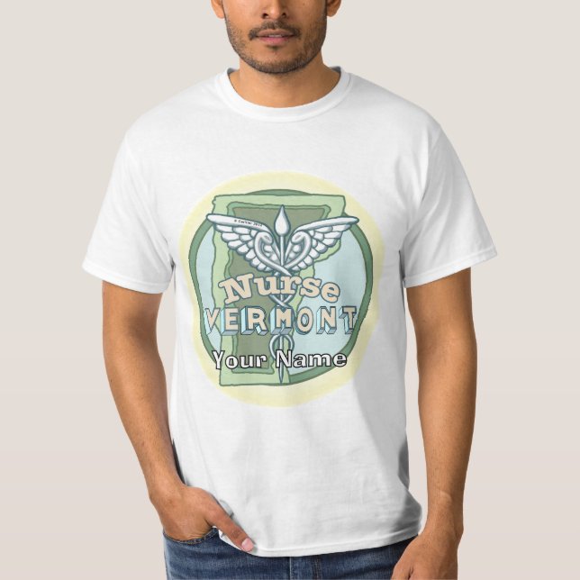 Camiseta Caduceo de Enfermera de Vermont (Anverso)